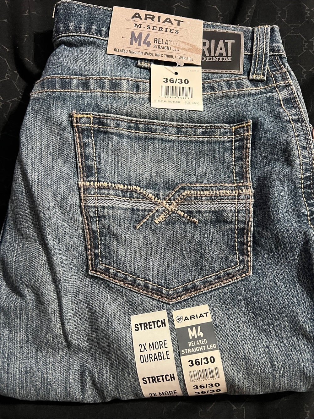 Ariat M4 Relaxed Straight Leg Jeans in Light Blue Wash